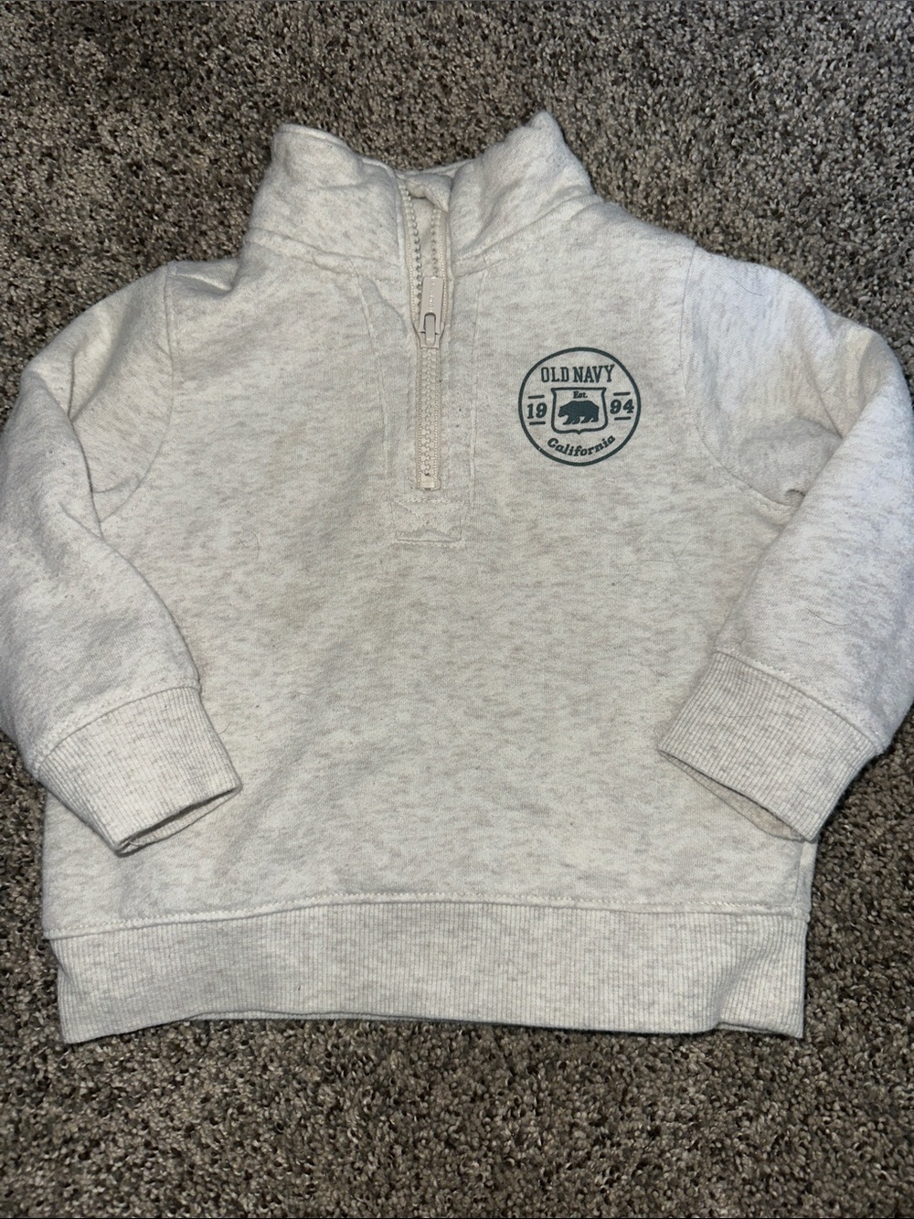 Old Navy Heather Light Gray Kids Half-Zip Pullover Sweatshirt